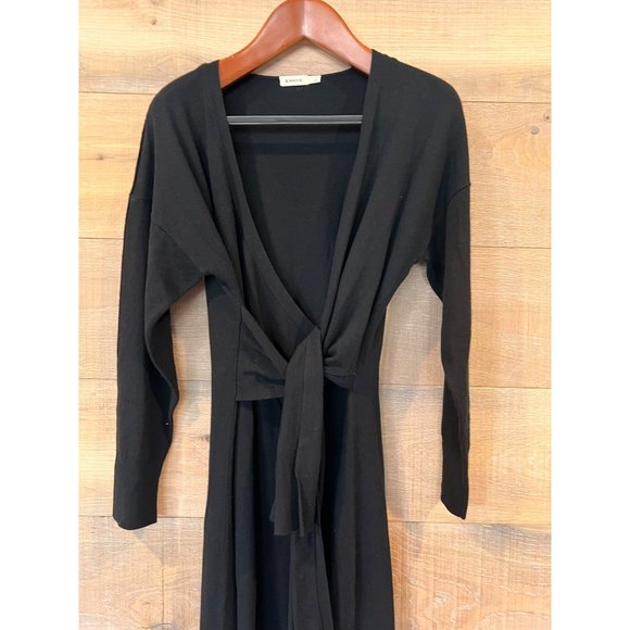 SIMKHAI Skyla Long Sleeve black Wrap Sweater Dress SIZE M - Picture 4 of 8